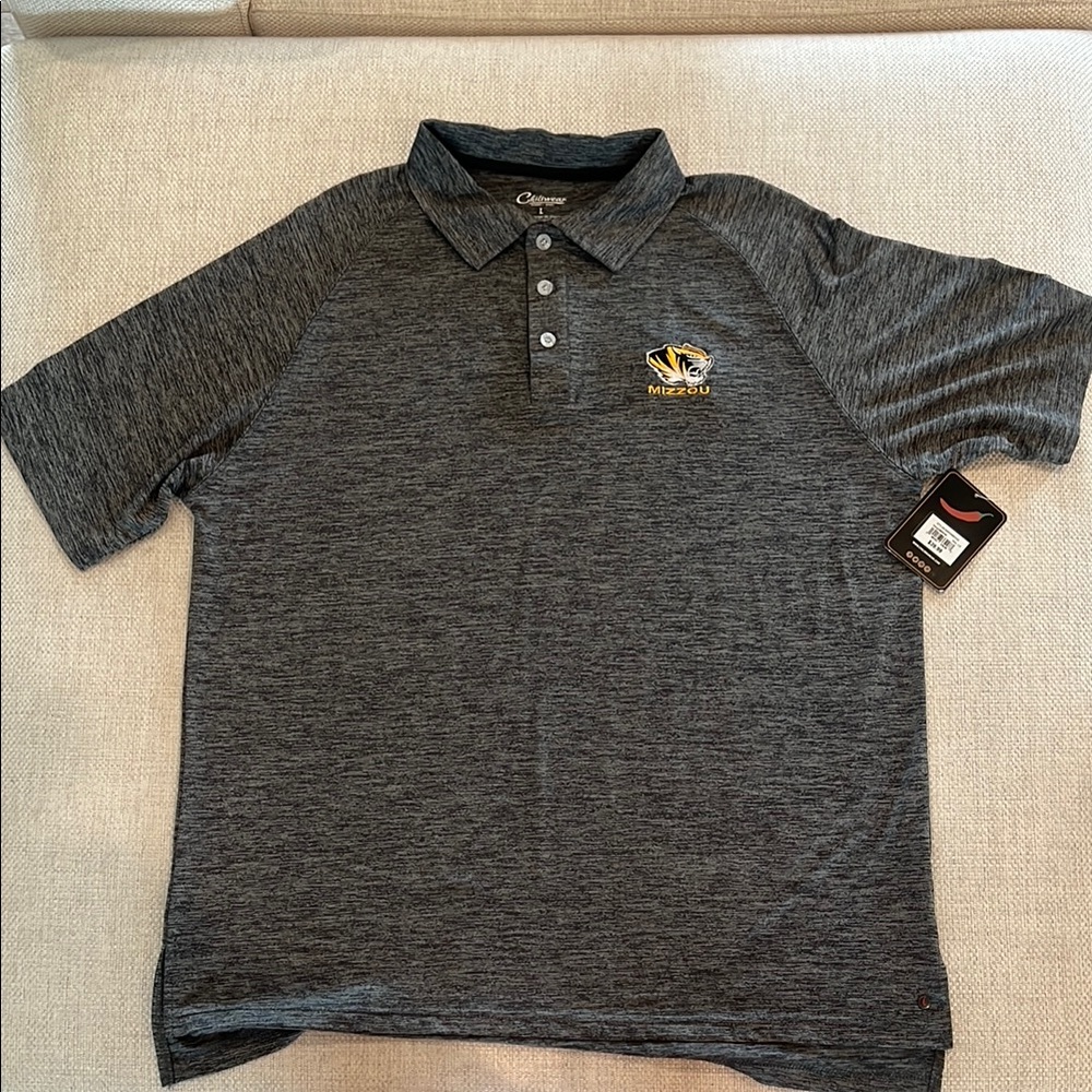 Gray Mizzou Missouri Tigers Dri-Fit fabric Athletic Polo Shirt NawY